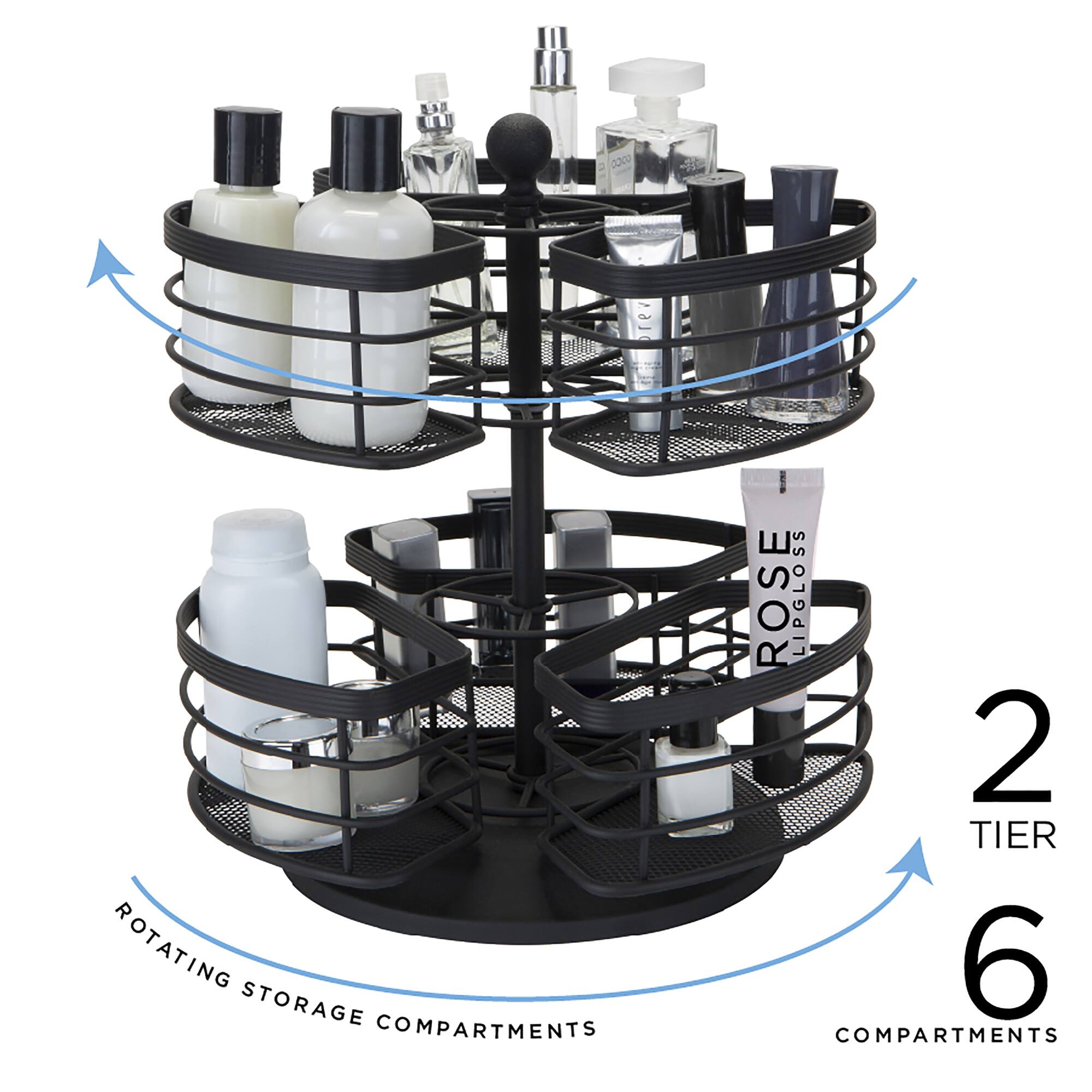 Bath Bliss Matte Black 2-Tier Carousel